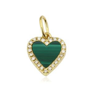 Malachite Heart Charm