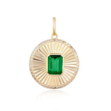 Medallion Charm Gemstone Center and Diamonds