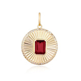 Medallion Charm Gemstone Center and Diamonds