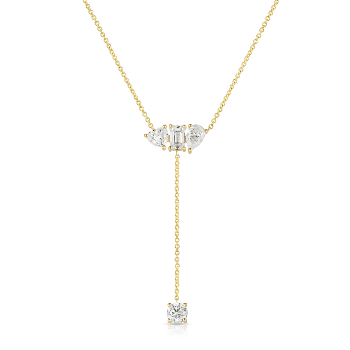 Lab Diamond Multishape Lariat Necklace