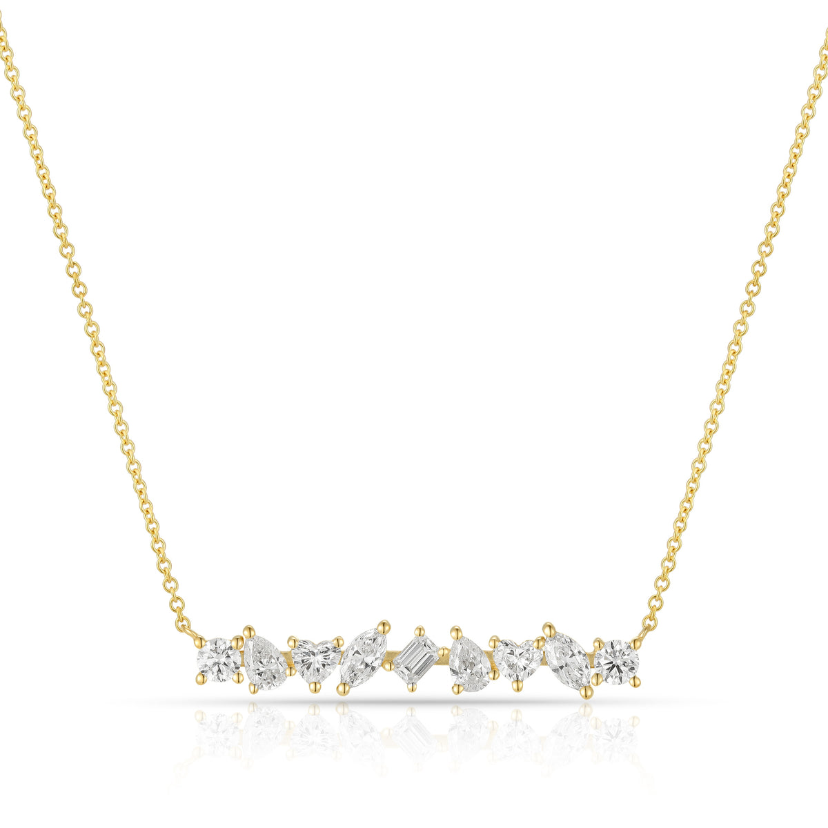 Multishape Bar Lab Diamonds Necklace