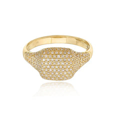 Pave Diamond Signet Pinky Ring