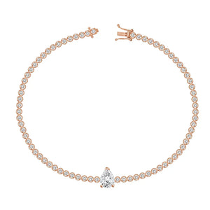 Tennis Bracelet with center Pear Diamond
