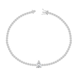 Tennis Bracelet with center Pear Diamond