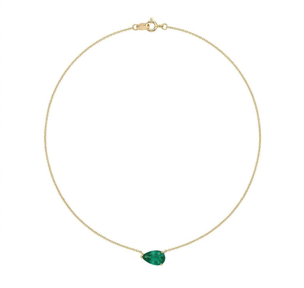 Pear Shape Emerald Pendant Necklace