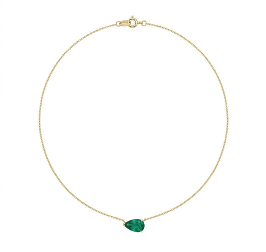 Pear Shape Emerald Pendant Necklace