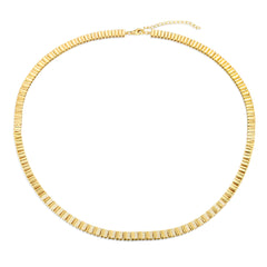 Striped Gold and Diamond Necklace