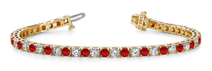 Ruby & Diamond Mini Tennis Bracelet