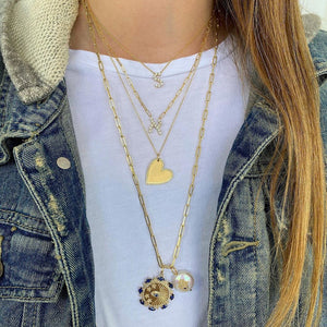 Evil Eye and Star with Blue Sapphire Medallion Charm