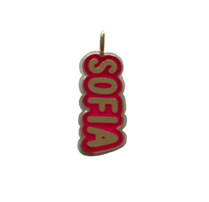 Personalized Bubble Enamel Charm "SOFIA"