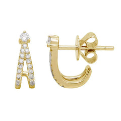Split Diamond Huggie Earrings