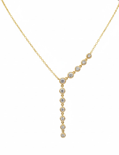 Diamond Bezel Lariat Necklace