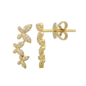 Tripple Butterfly Crawler Earrings