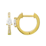 Pear Diamond Huggie Earrings