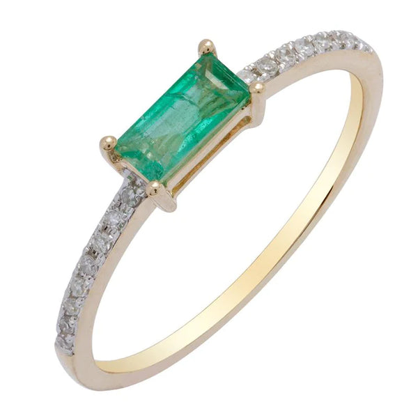 Emerald & Diamonds Stackable Ring