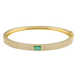 Pave Gemstone Center Bangle