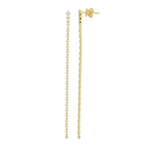 Segmented Diamond Drop Earrings
