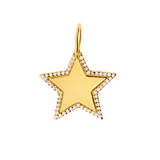 Star Charm With Diamond Pave Border