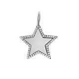 Star Charm With Diamond Pave Border