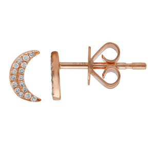 Diamond Pave Moon Stud/Single - WG