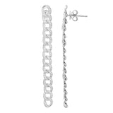 Cuban Chain Diamond Pave Drop Earrings