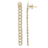 Cuban Chain Diamond Pave Drop Earrings