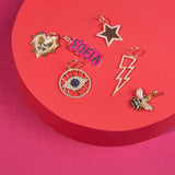 Star Charm With Diamond Pave Border