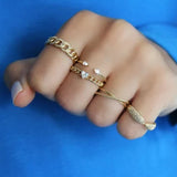 Double Pear Gold Band Ring