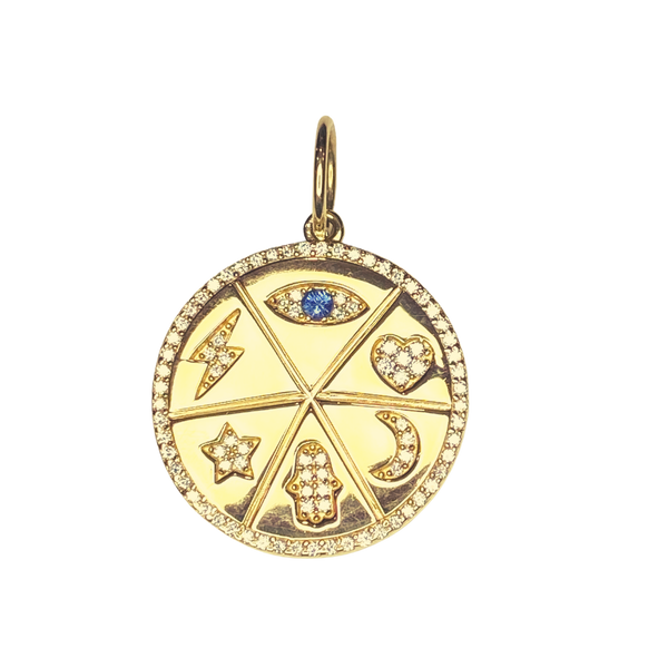 Diamond Symbols Round Charm