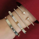 Large Gold Studs Bangle