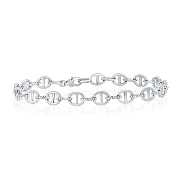 Anchor Link Diamond Pave Chain Bracelet - YG – Numa Jewelry