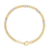 Five Diamond Plate Pave Cuban Chain Bracelet