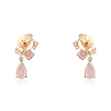 Pink Sapphire & Diamond Pear Drop Cocktail Earrings