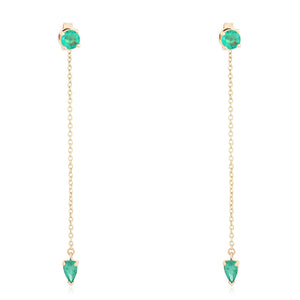 Gemstone Stud Drop Pear Earring