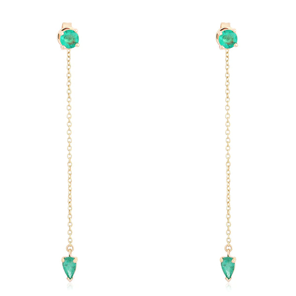 Gemstone Stud Drop Pear Earring