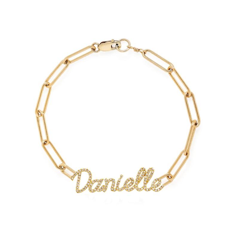 White Gold Three Station Paper Clip Chain Bracelet  Koehn  Koehn Jewelers