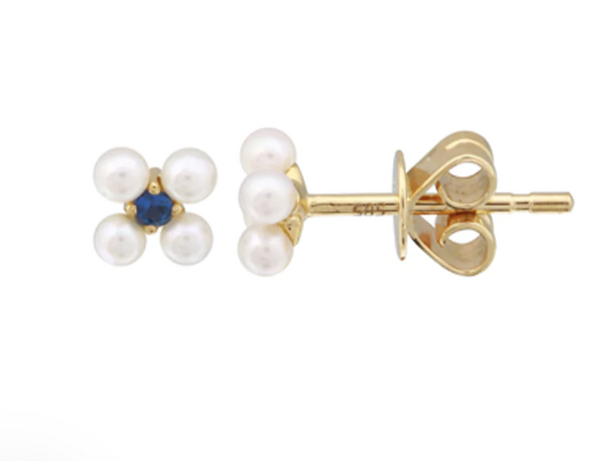 Pearl & Sapphire Stud