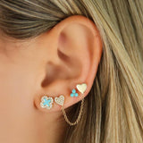 Tripple Gemstone Turquoise Stud
