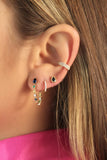 Pear Sapphire Bezel Piercing Stud