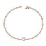 Tennis Bracelet with center Oval Diamond