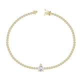 Tennis Bracelet with center Pear Diamond