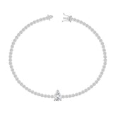 Tennis Bracelet with center Pear Diamond
